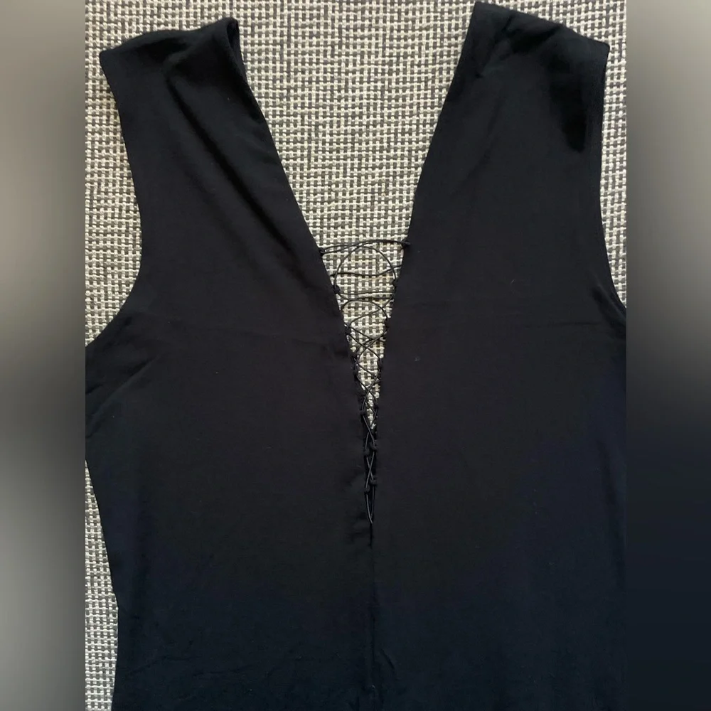 T by Alexander Wang Black Backless Dress